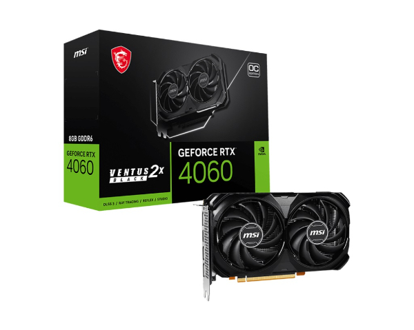 MSI GEFORCE RTX 4060 VENTUS 2X BLACK 8G OC CARTE GRAPHIQUE NVIDIA 8 GO GDDR6