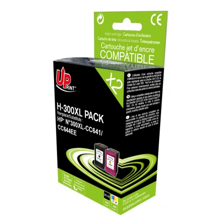 PACK 2 CARTOUCHES COMPATIBLES AVEC HP N°300XL noir couleur 