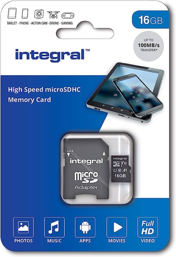 [mem162] Carte mémoire 16 Gb intégral 